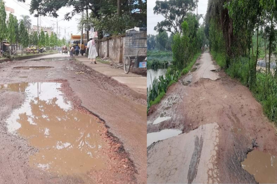 চান্দিনা পৌরসভার প্রধান সড়কগুলো ভেঙে চৌচির,বেহাল সড়কে জনদুর্ভোগ চরমে